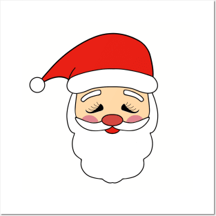 Funny Santa Claus Hat And Beard Posters and Art